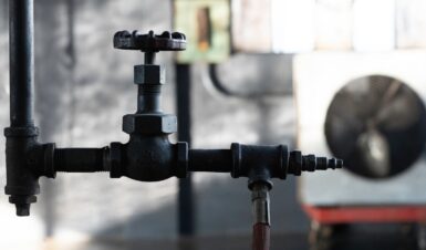 black valve with pipe